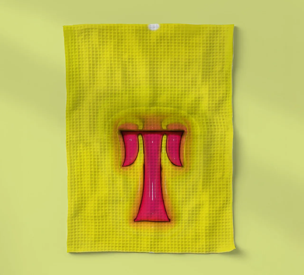 Bubblegum Inflate Initials T Green torchon de Malou-Studio
