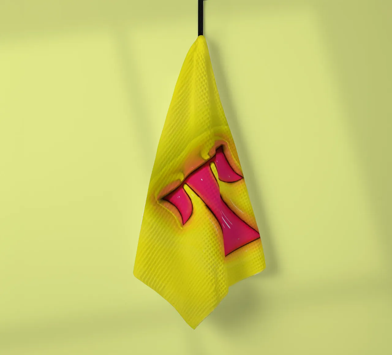 Bubblegum Inflate Initials T Green torchon de Malou-Studio