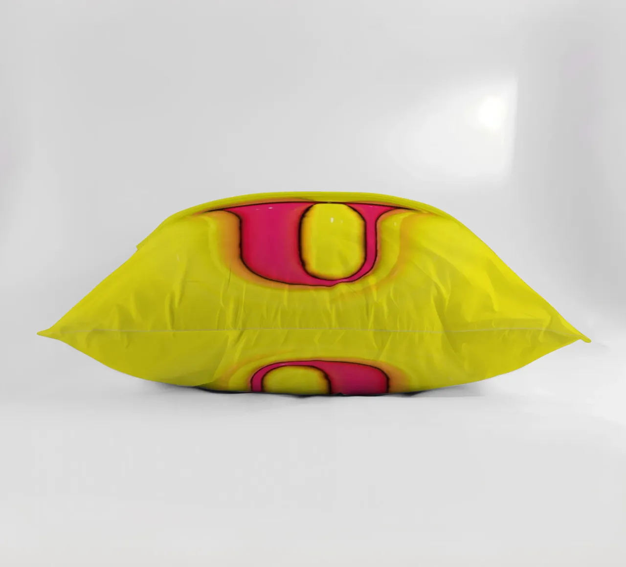 Bubblegum Inflate Initials U Green decorative cushion by Malou-Studio