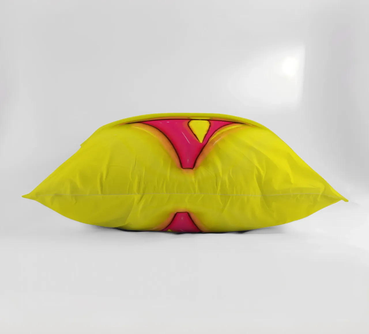 Bubblegum Inflate Initials V Green decorative cushion by Malou-Studio