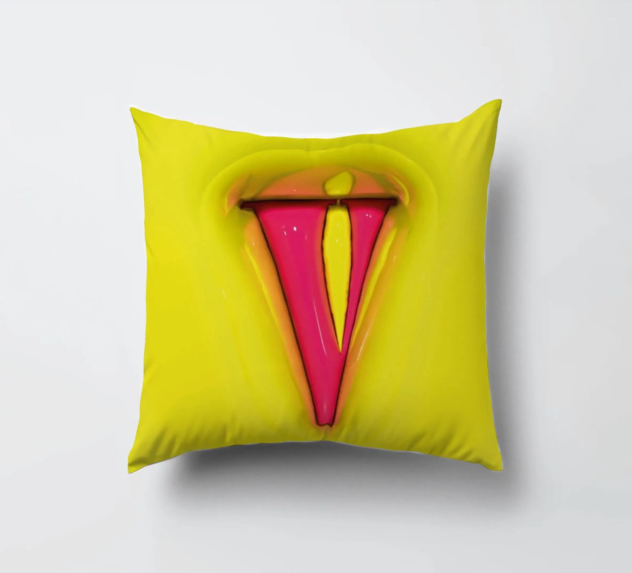 Bubblegum Inflate Initials V Green cuscino da Malou-Studio