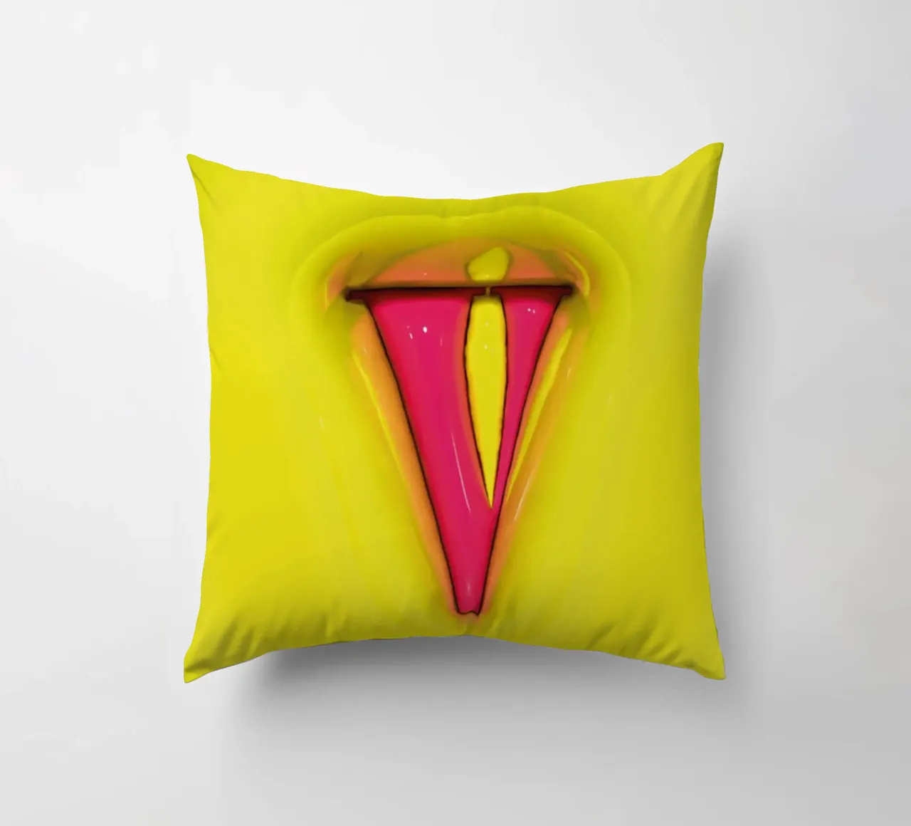 Bubblegum Inflate Initials V Green decorative cushion by Malou-Studio