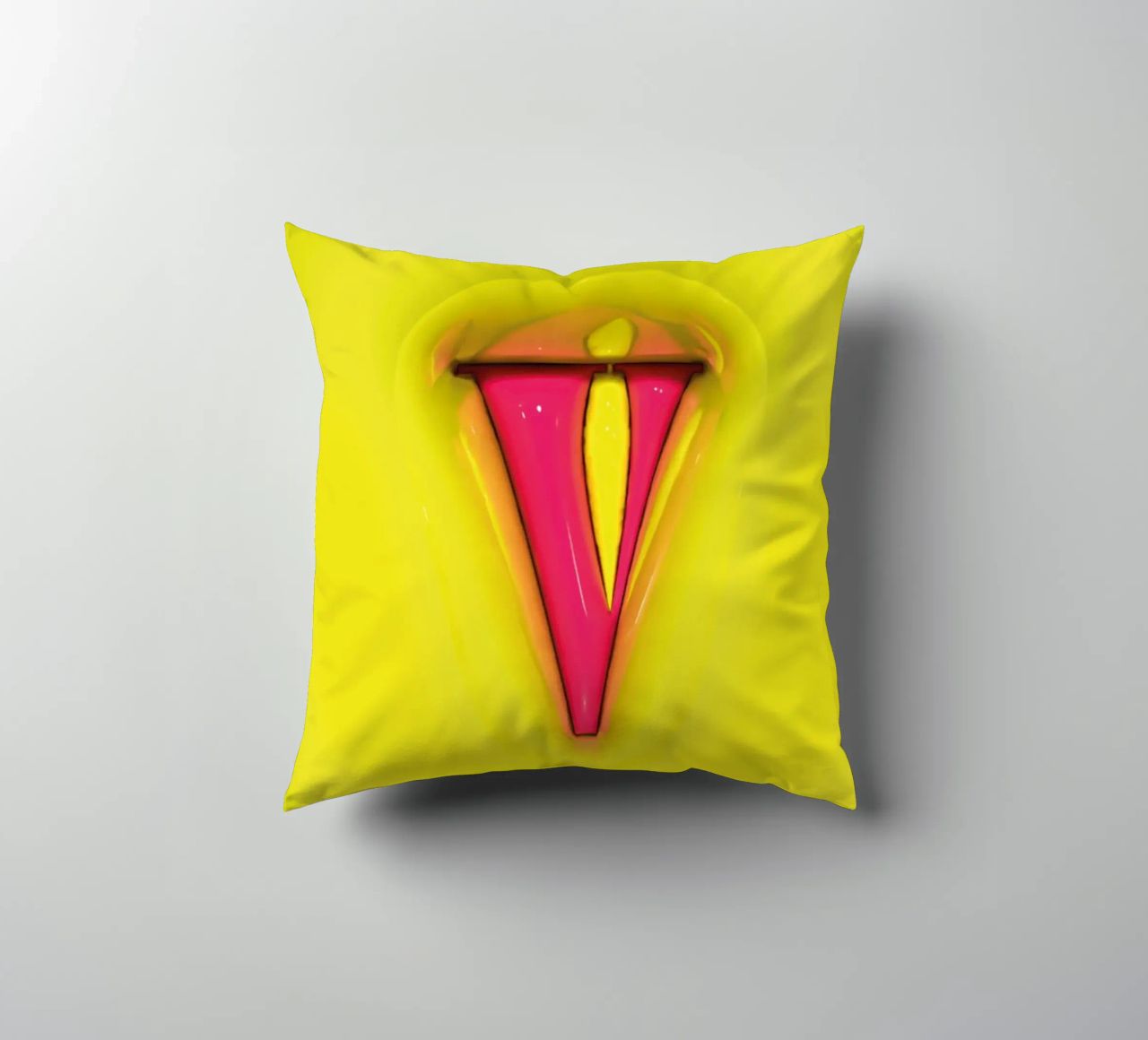 Bubblegum Inflate Initials V Green cuscino da Malou-Studio