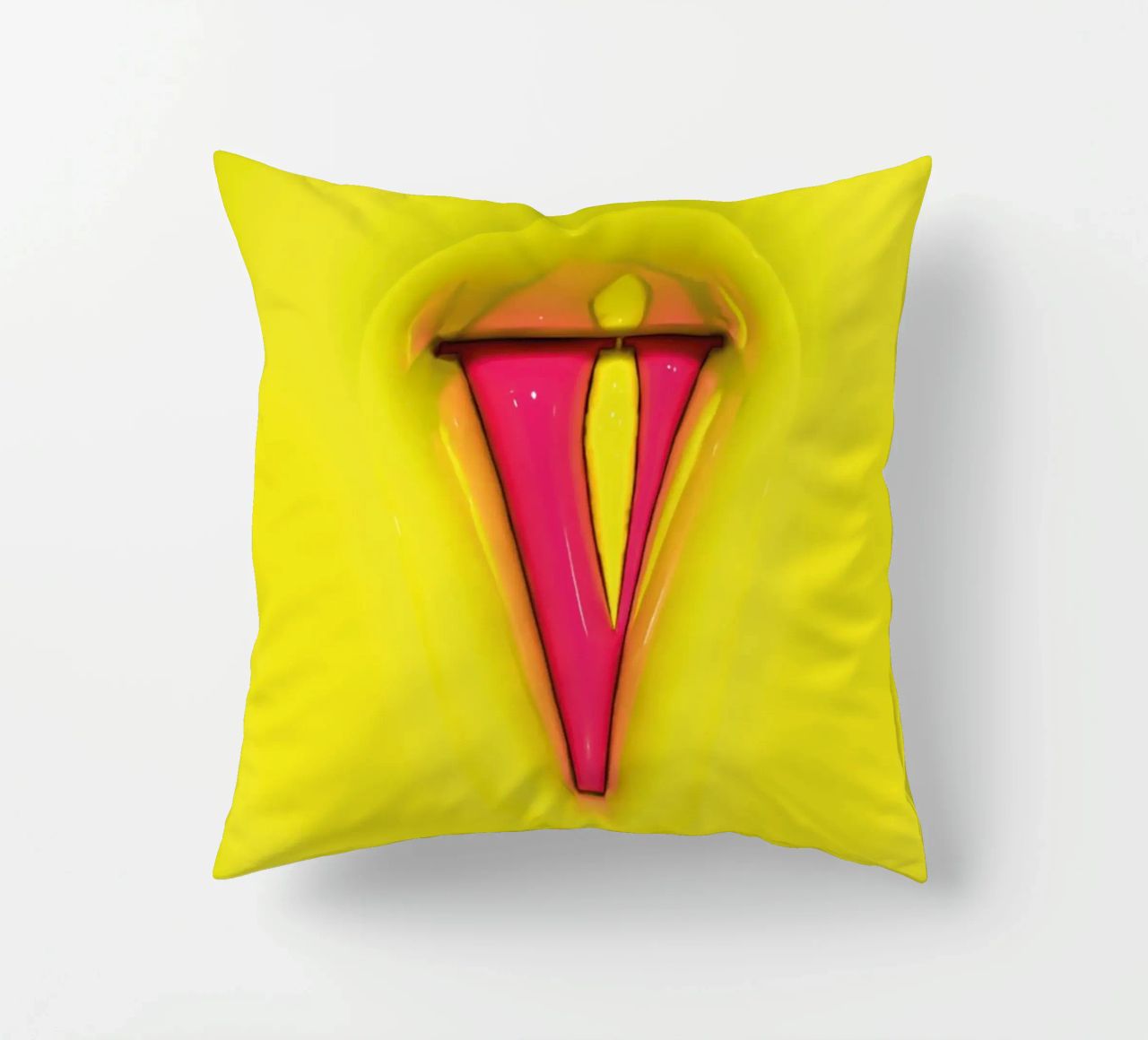 Bubblegum Inflate Initials V Green cuscino da Malou-Studio