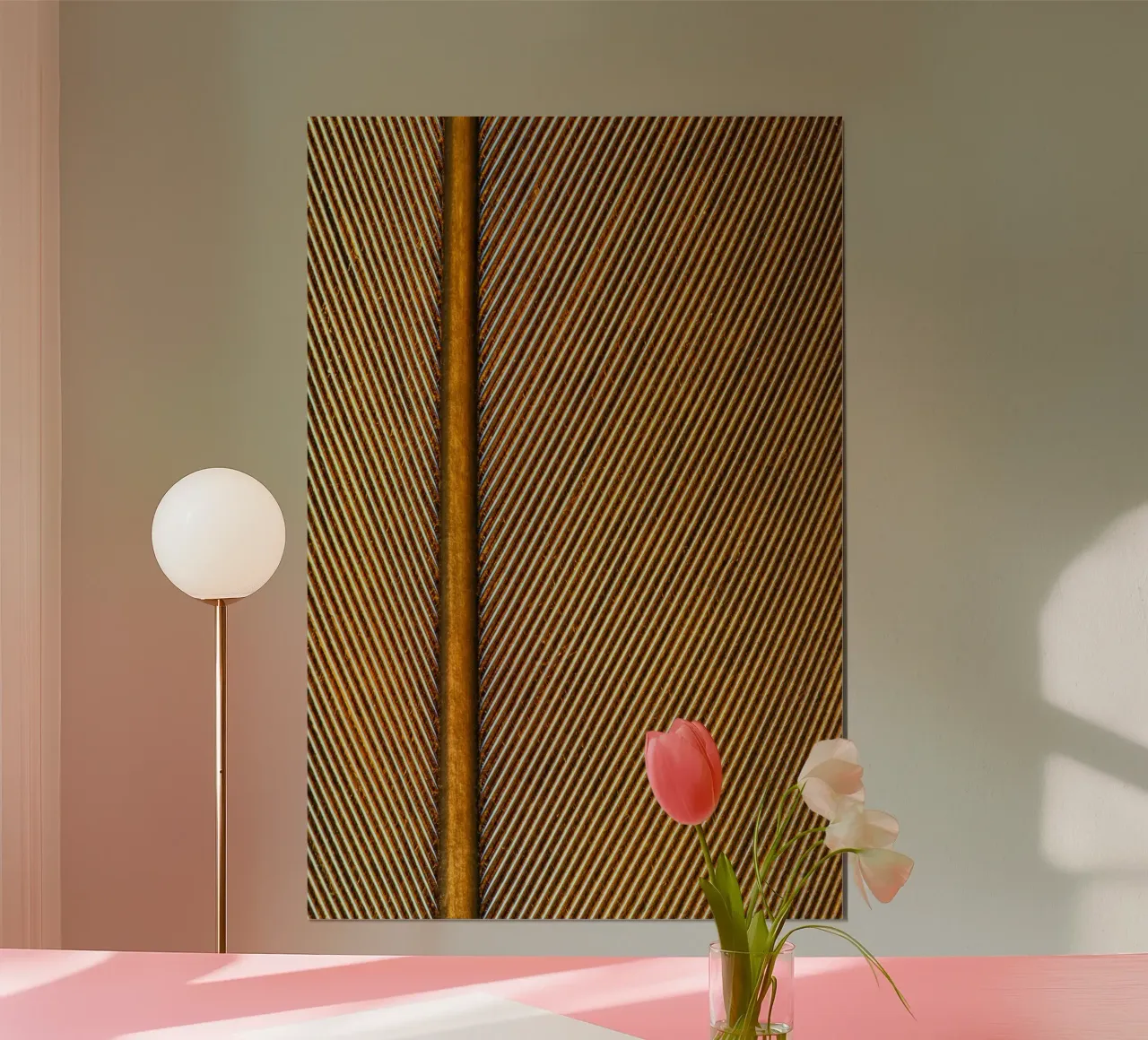 Grace in Every Detail – Close-Up of a Feather poster da Curious Collections by Marielle Leenders
