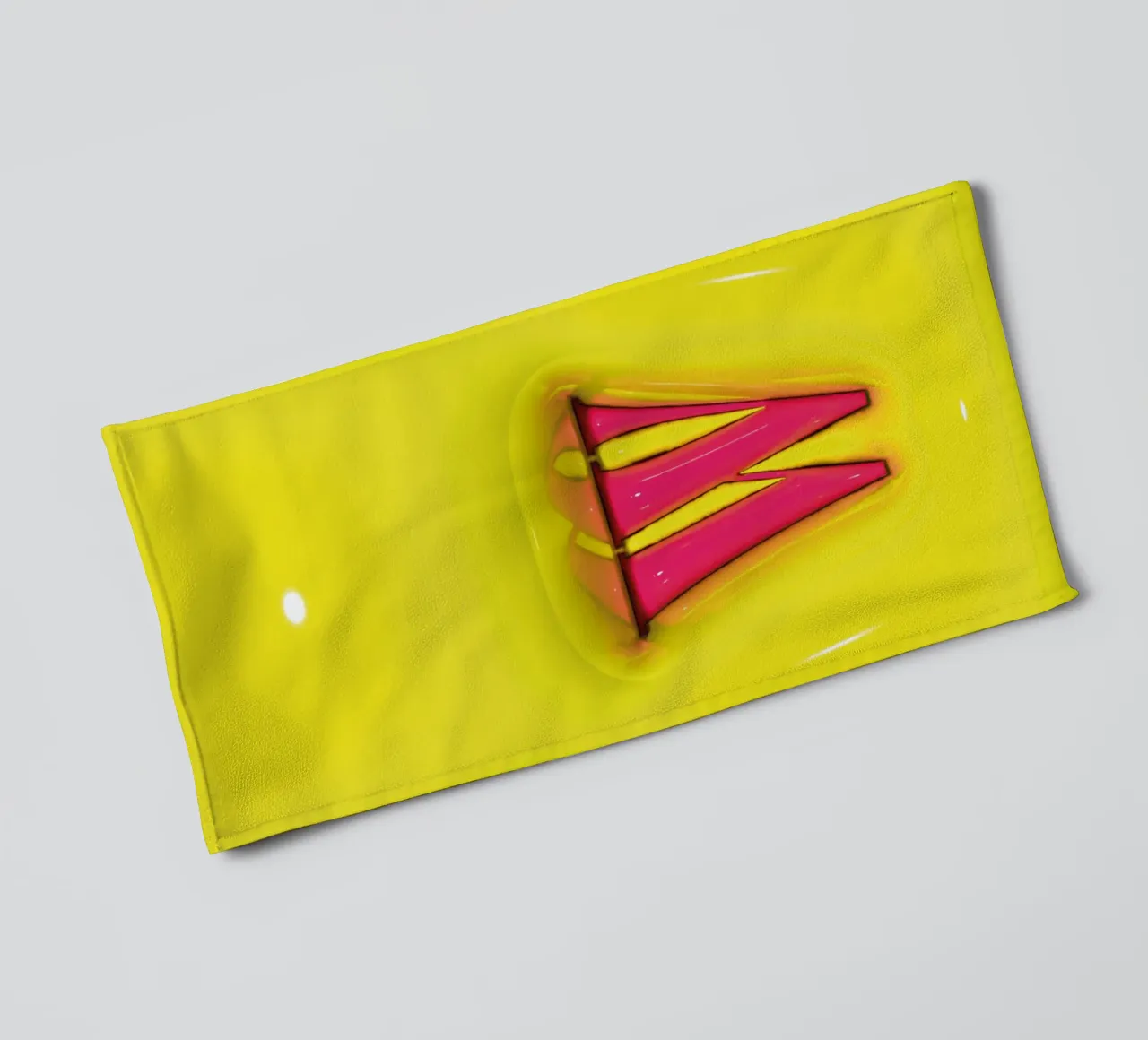 Bubblegum Inflate Initials W Green towel by Malou-Studio