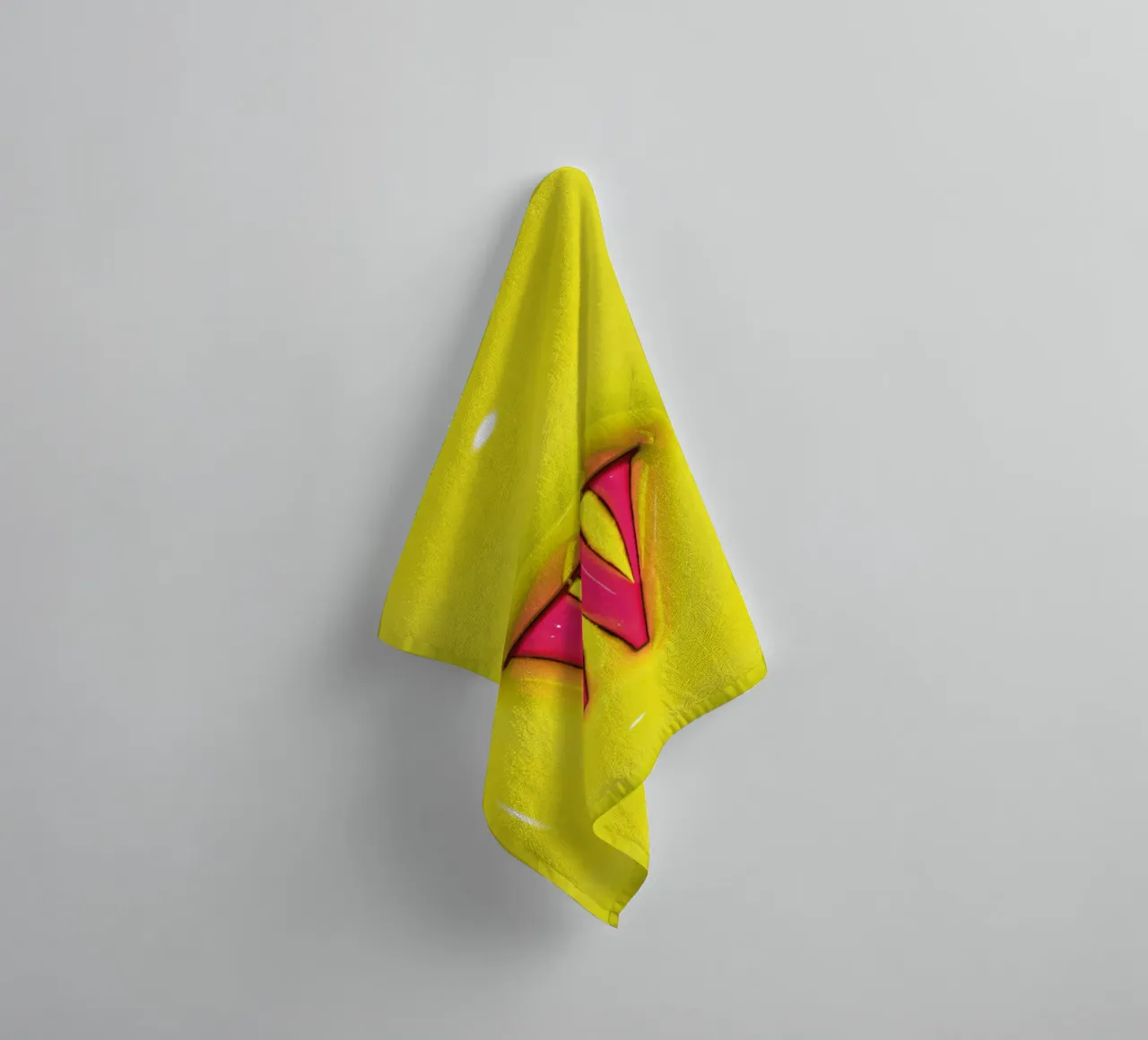 Bubblegum Inflate Initials W Green towel by Malou-Studio