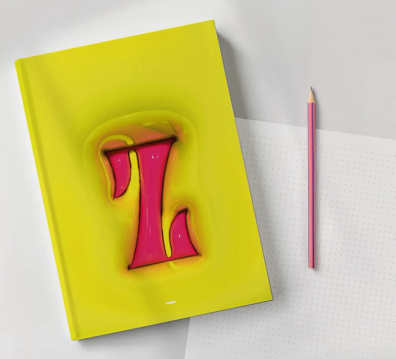 Bubblegum Inflate Initials Z Green notebook by Malou-Studio