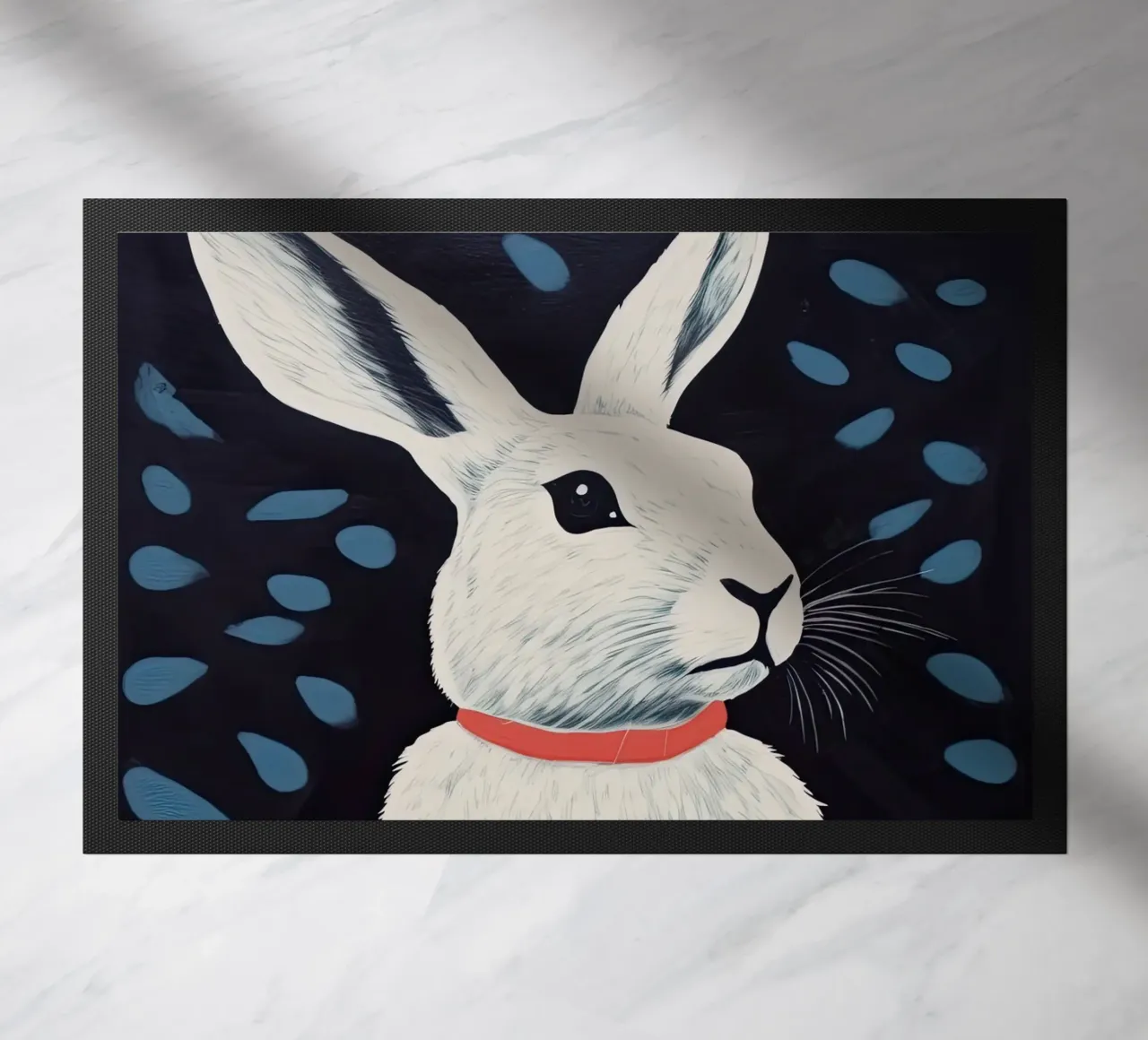 Midnight Rabbit doormat by DaarbyN