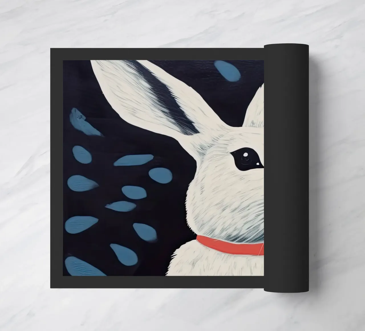 Midnight Rabbit doormat by DaarbyN