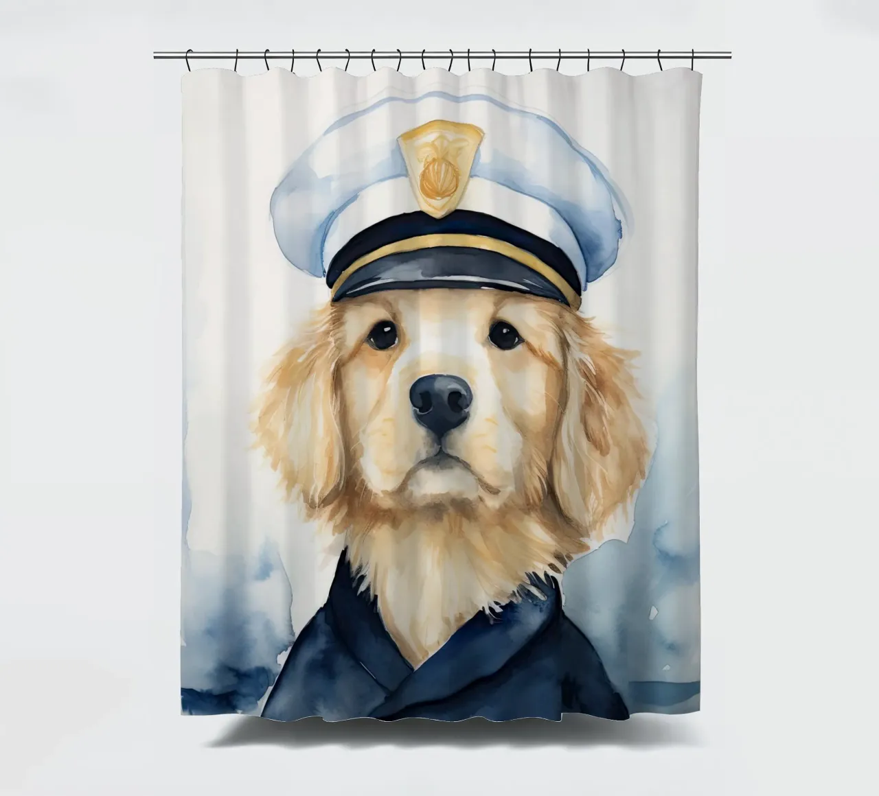 Sailor Puppy shower curtain by DaarbyN
