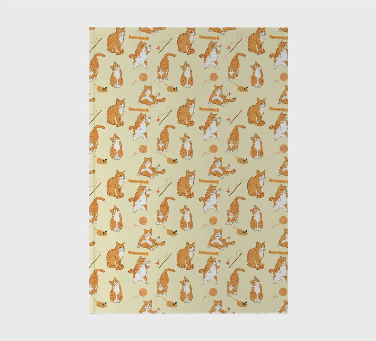 cute orange cat pattern notebook by berwies design