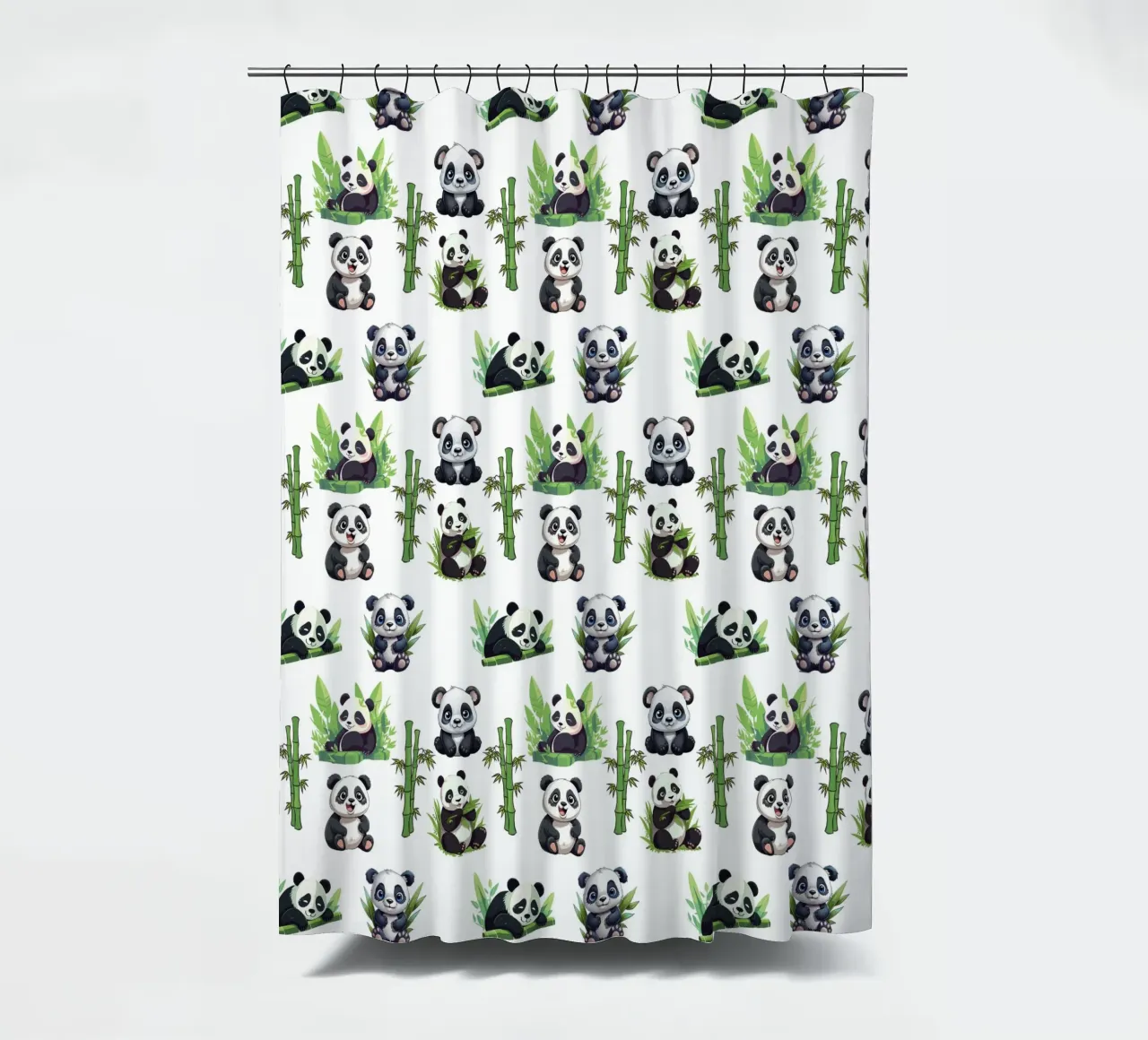 cute panda pattern tenda da doccia da berwies design