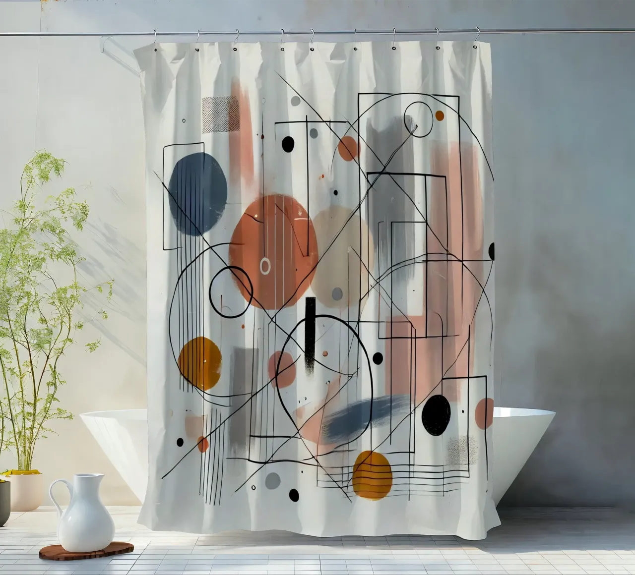 abstract shower curtain by nomad