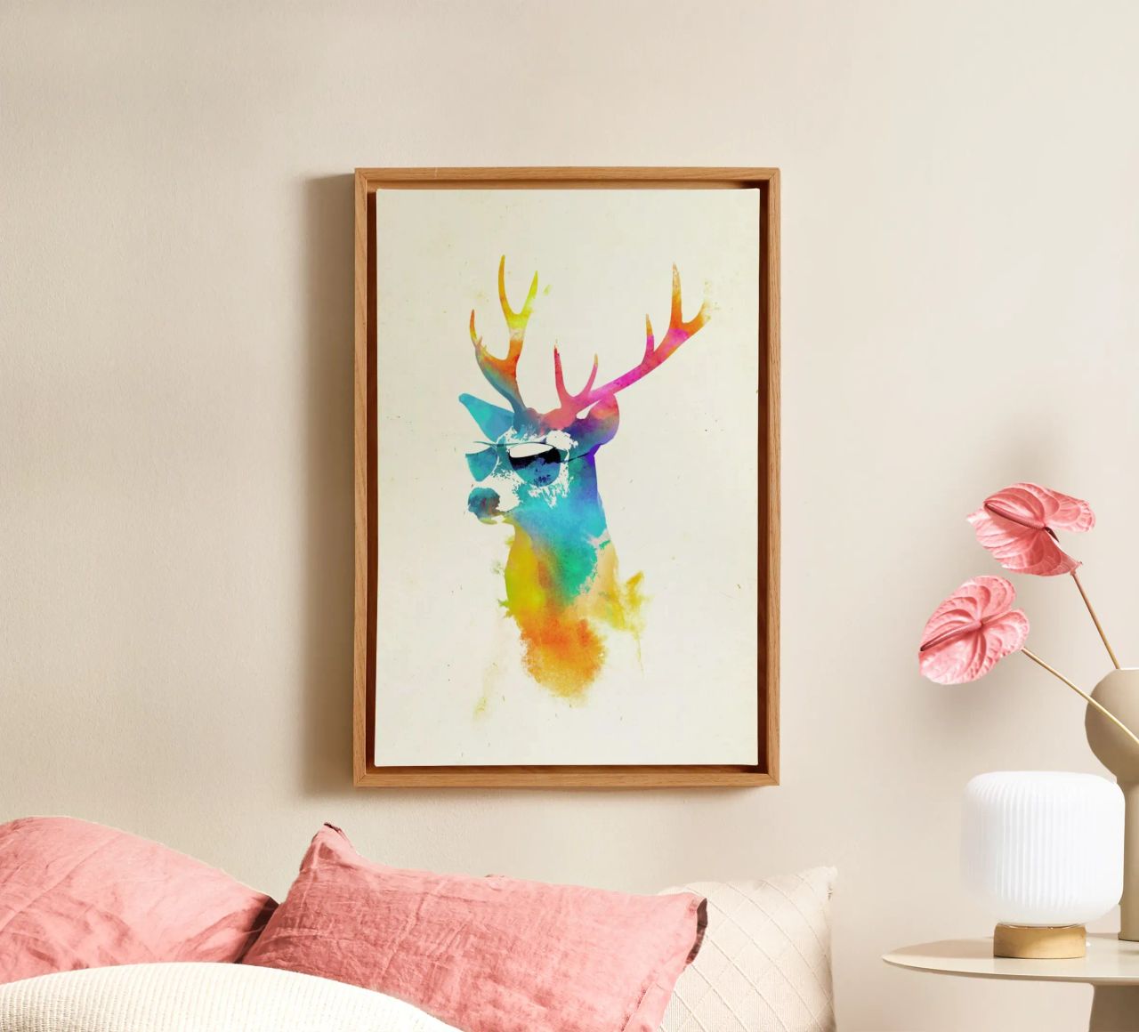 Sunny deer Leinwand von Róbert Farkas