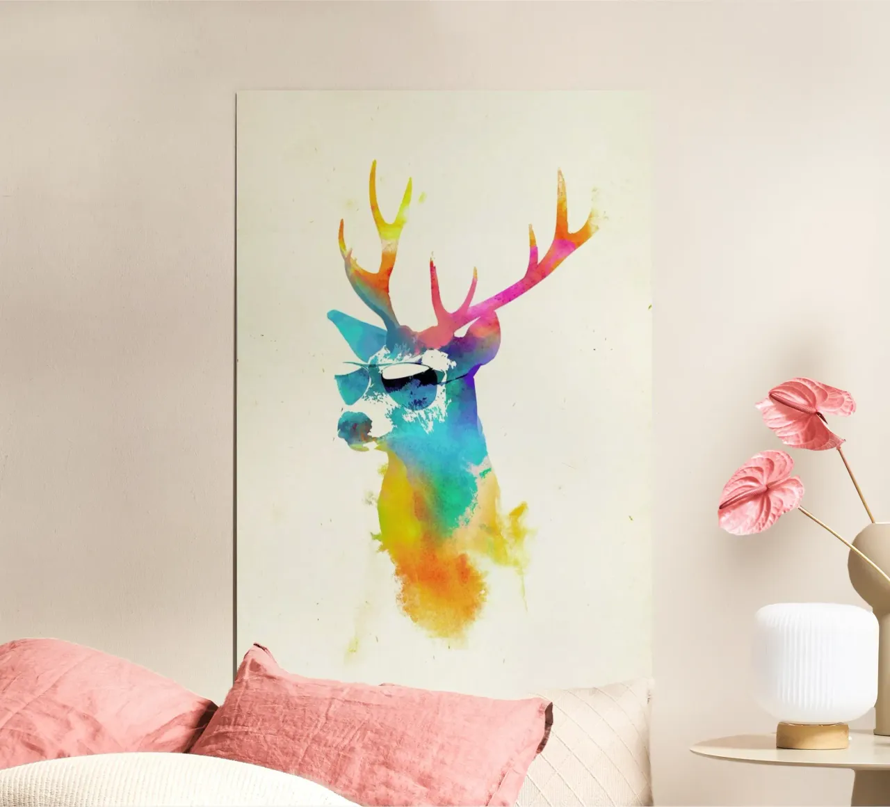 Sunny deer poster con telaio in plastica da Róbert Farkas