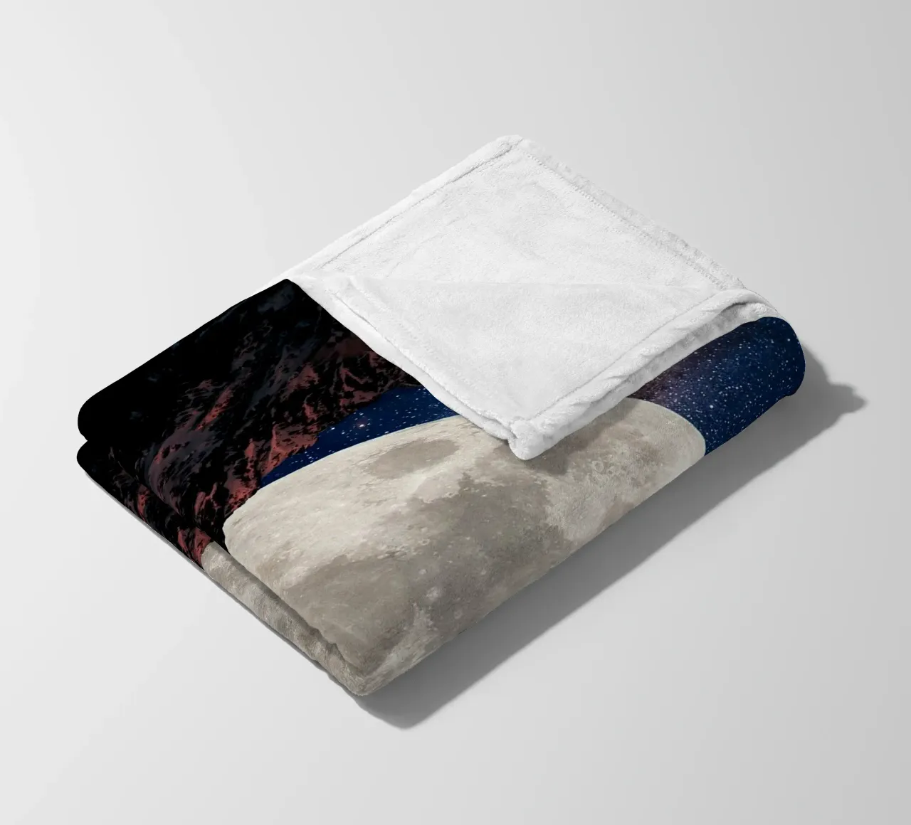 twin mountains and moon fleece blanket by Berwies Artwork