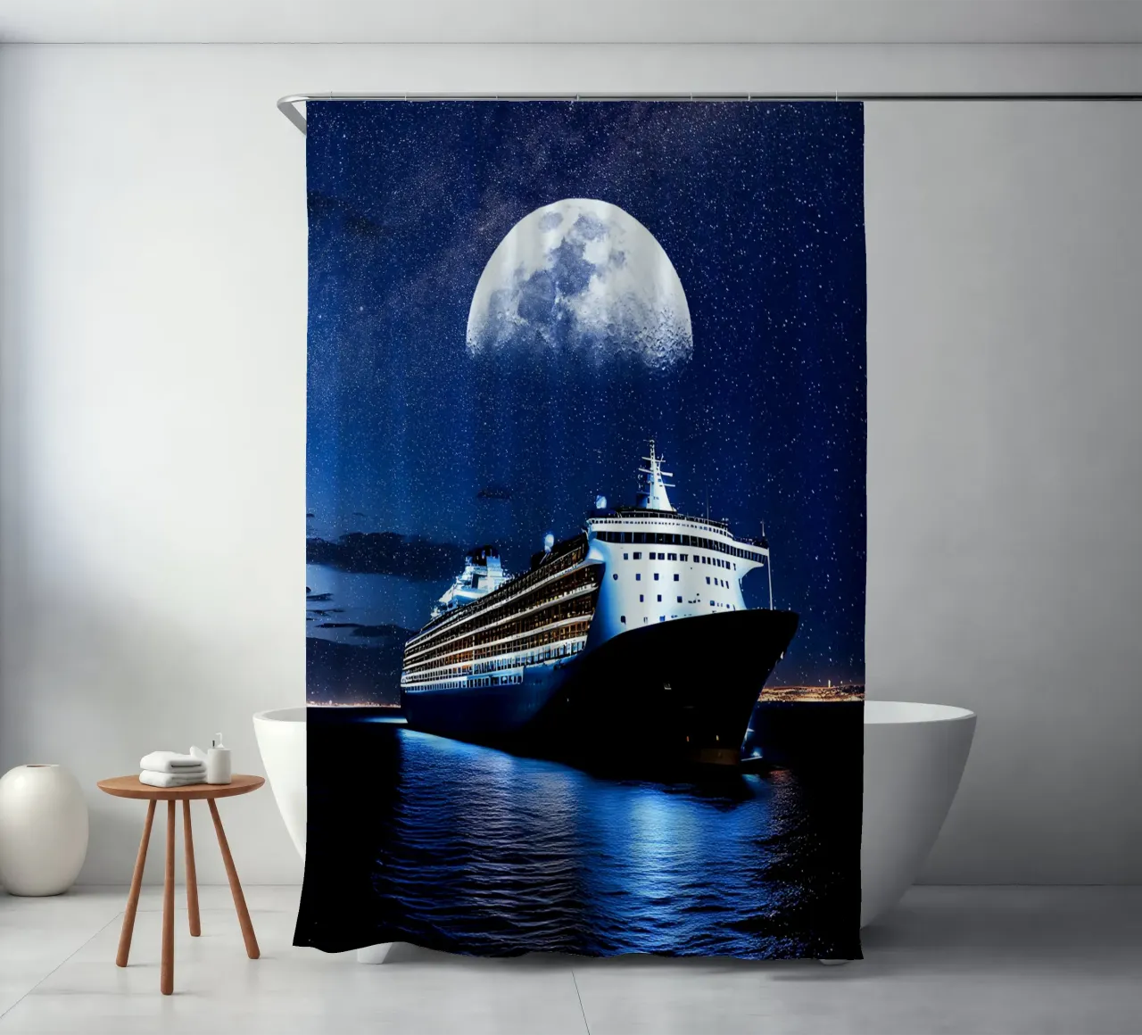 a luxurious cruise ship shower curtain by Berwies Artwork