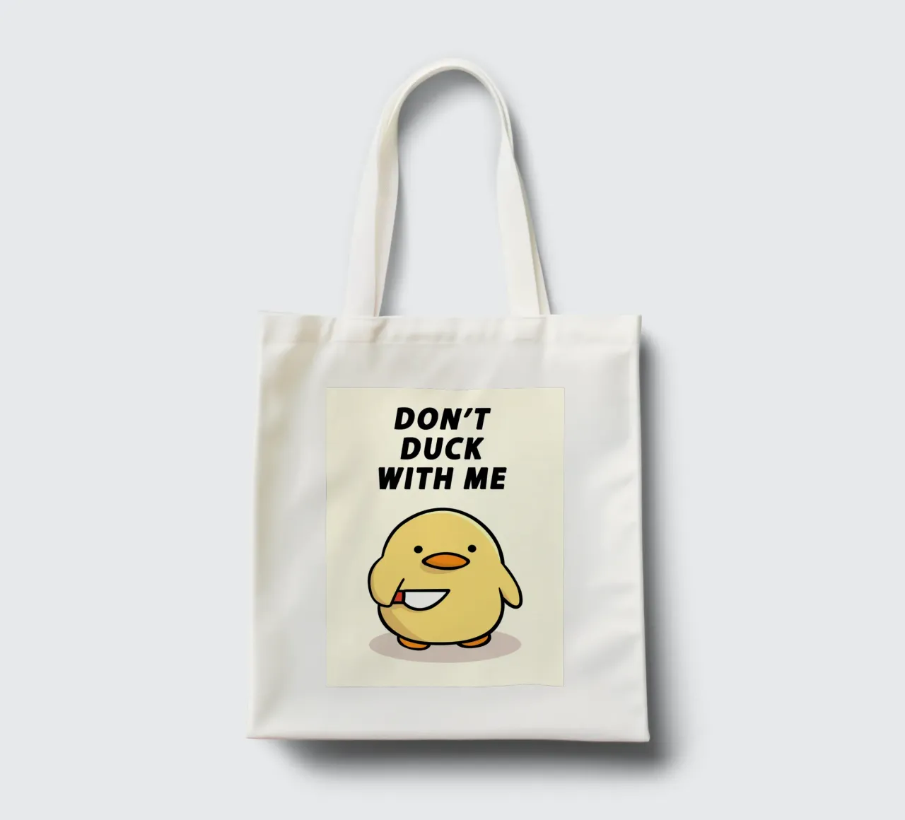 Don't Duck With Me borsa in juta da Nando Art