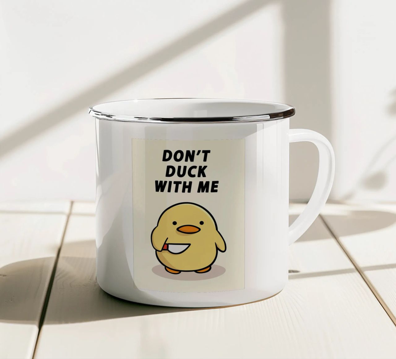 Don't Duck With Me tazza in smalto da Nando Art
