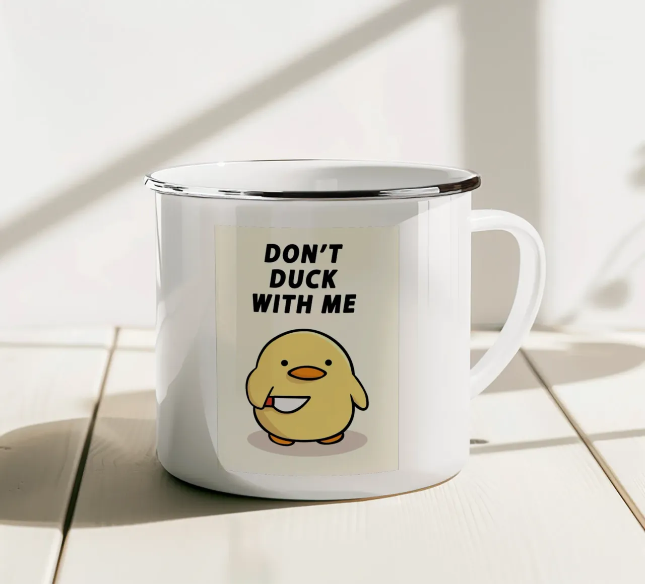 Don't Duck With Me mug en émail de Nando Art