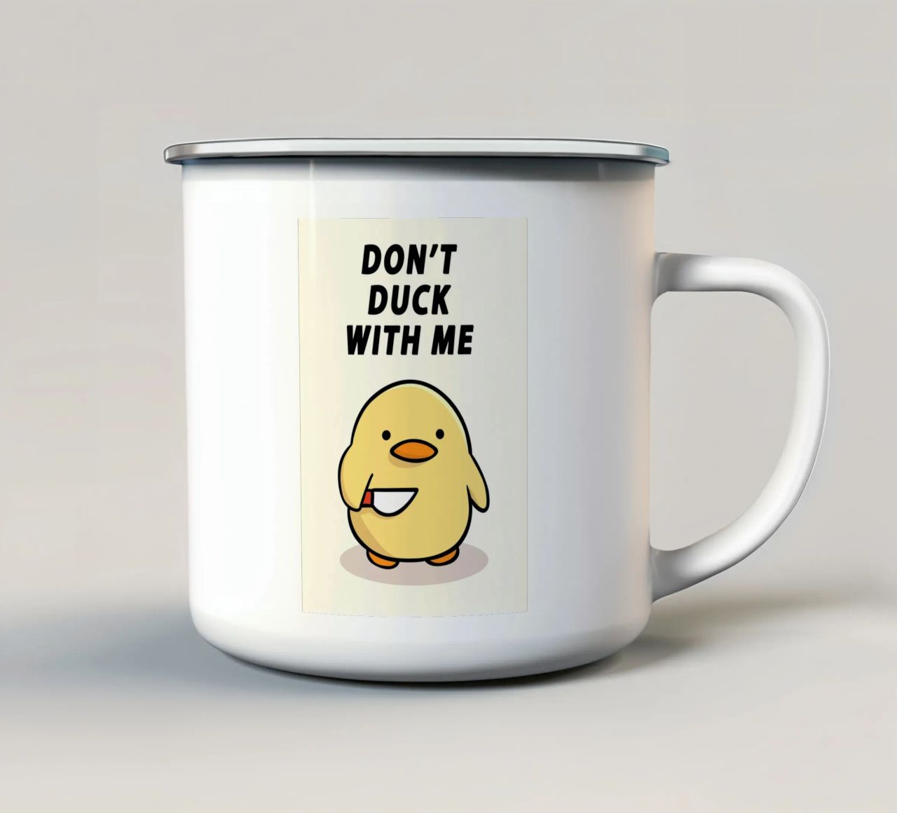 Don't Duck With Me tazza in smalto da Nando Art