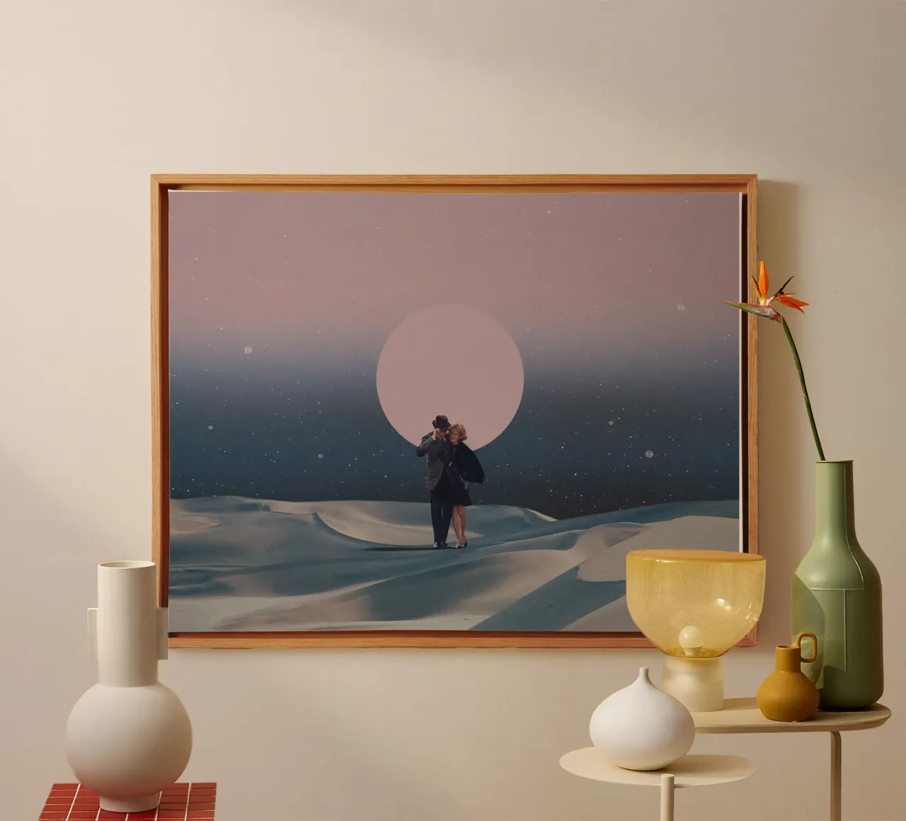 It is our chance to leave forever canvas met Baklijst van Frank Moth