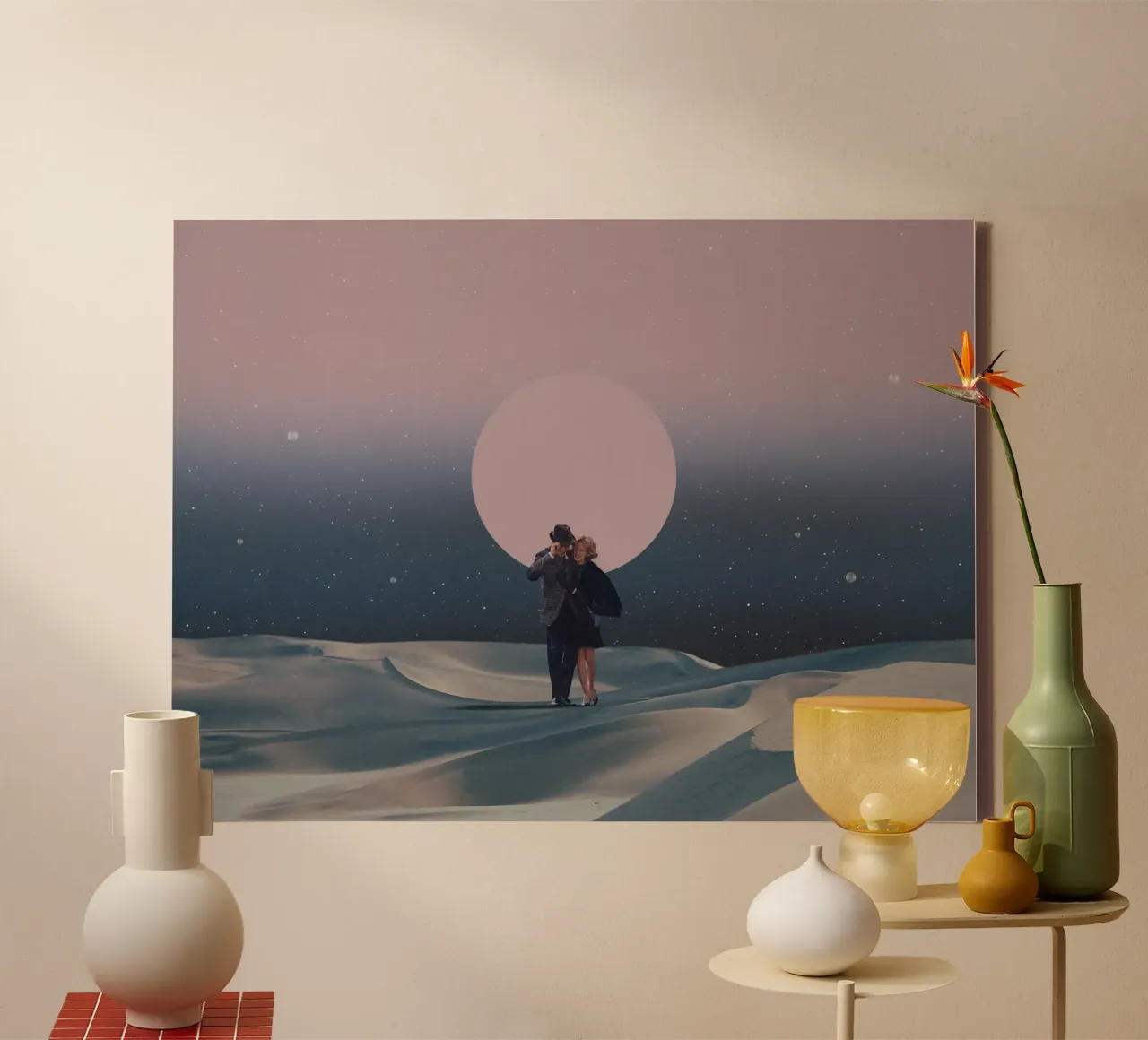 It is our chance to leave forever canvas met Baklijst van Frank Moth