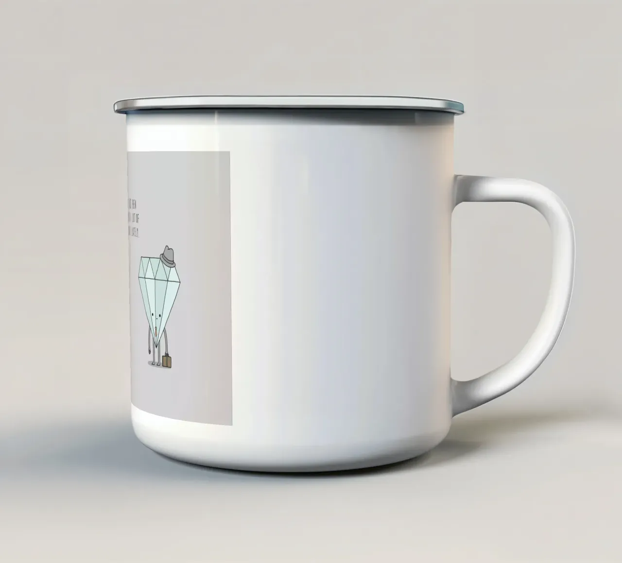 The Daily Grind enamel mug by Jaco Haasbroek
