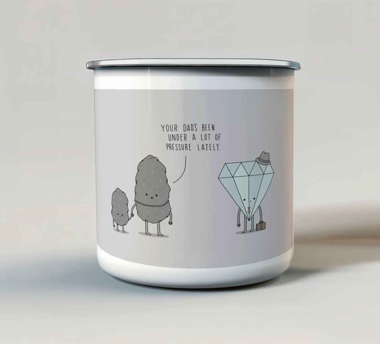 The Daily Grind tazza in smalto da Jaco Haasbroek