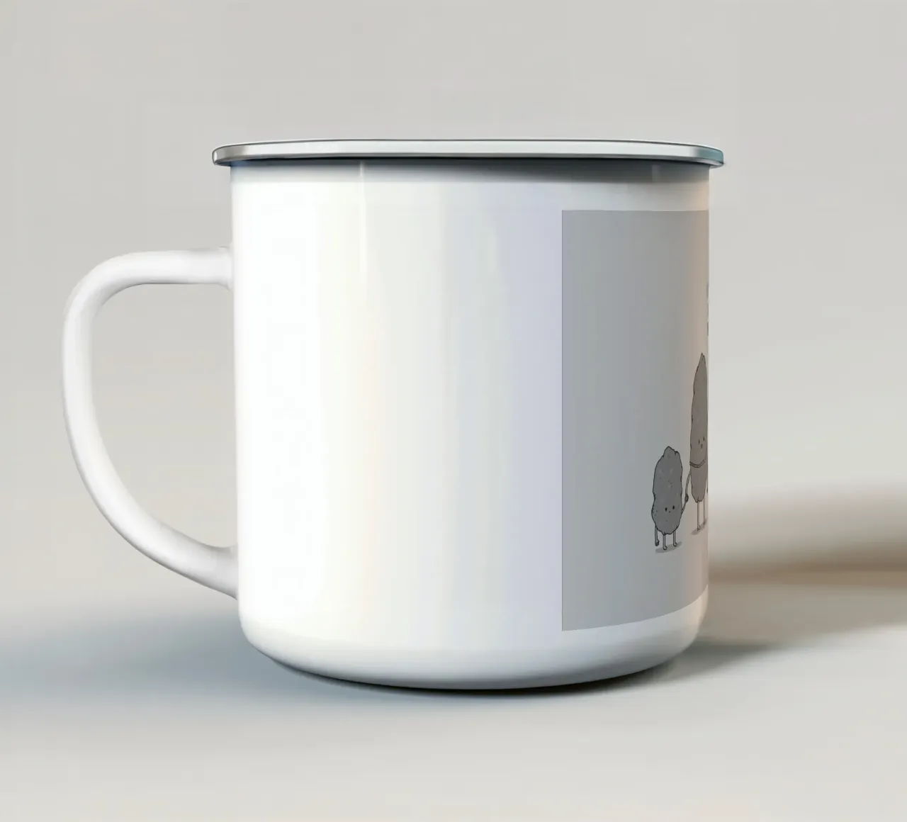 The Daily Grind enamel mug by Jaco Haasbroek