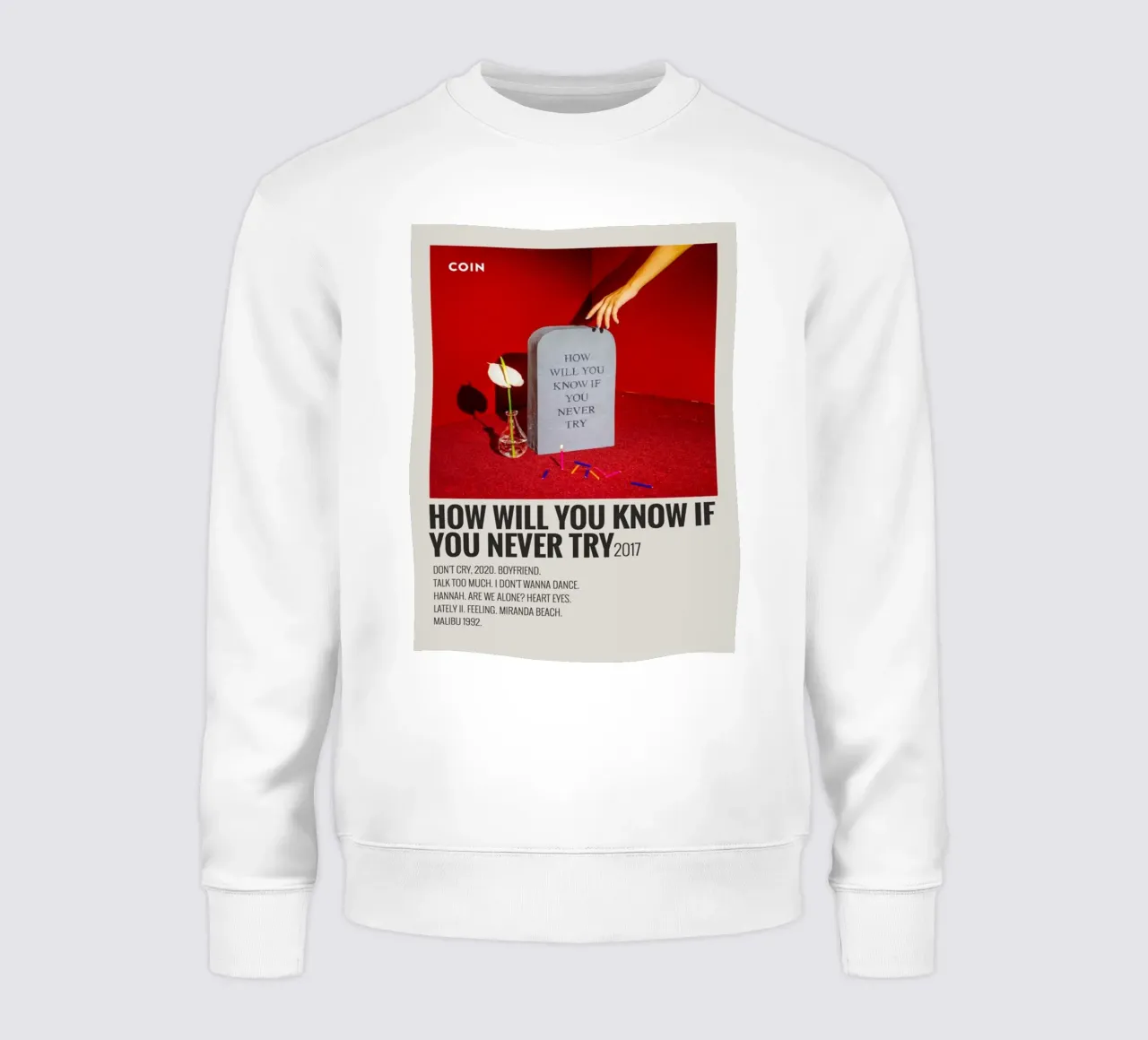 How Will You Know If You Never Try by Coin sweatshirt by SoundStudio