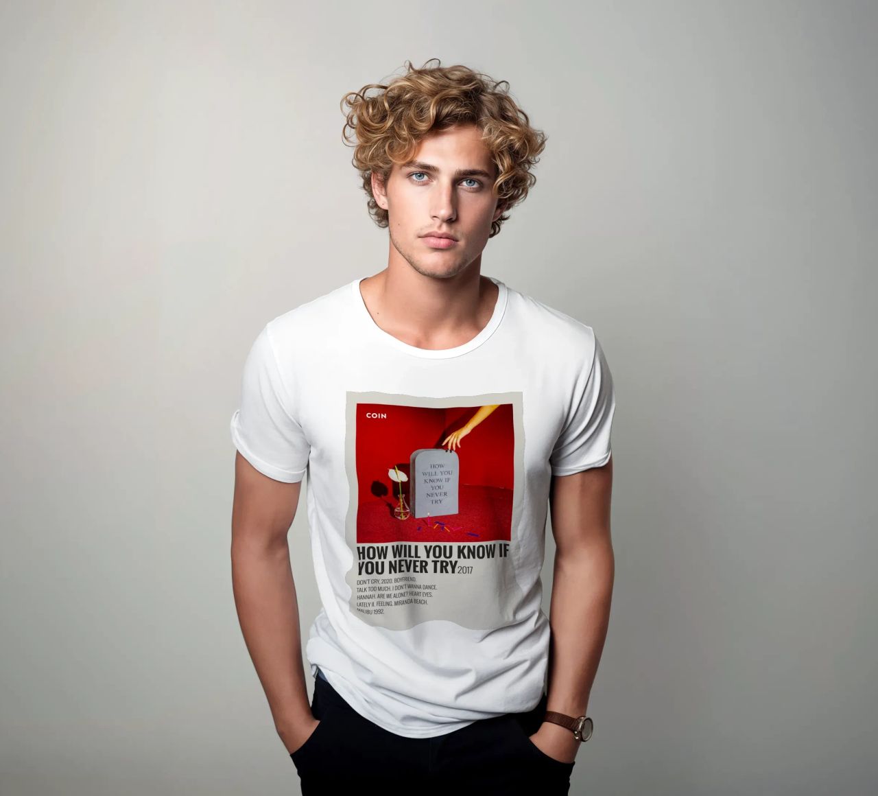 How Will You Know If You Never Try by Coin t-shirt da SoundStudio