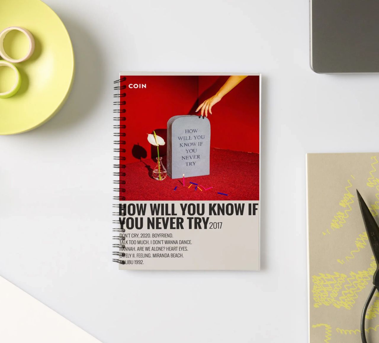 How Will You Know If You Never Try by Coin spiral notebook by SoundStudio