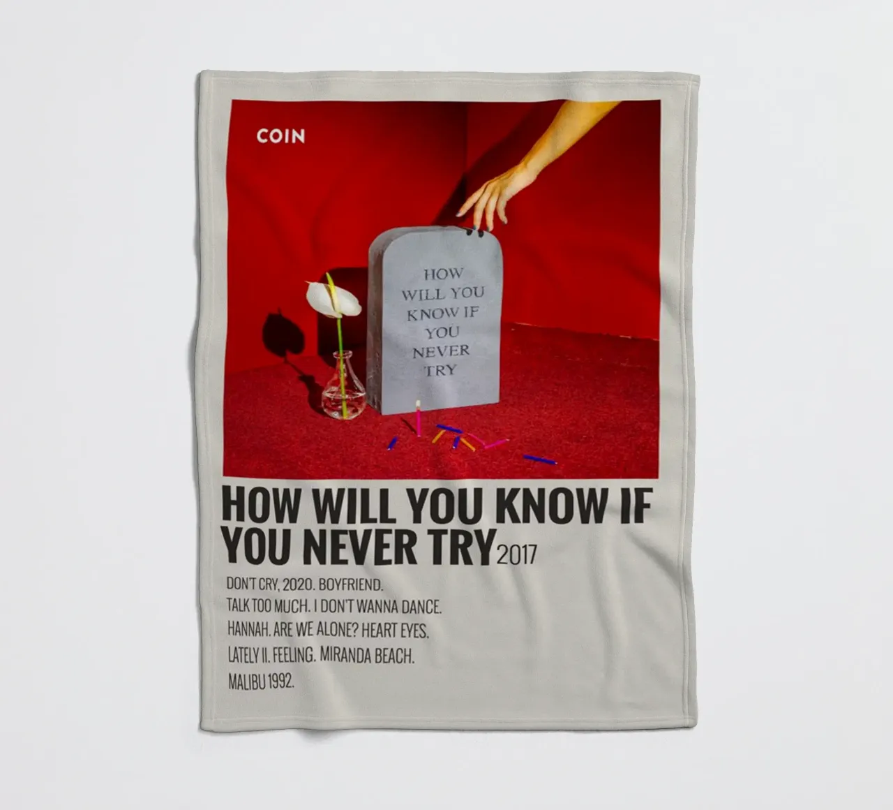 How Will You Know If You Never Try by Coin fleece blanket by SoundStudio