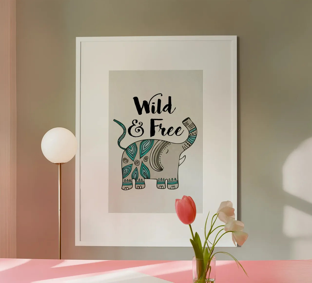 Wild And Free poster con telaio in plastica da Pom Graphic Design
