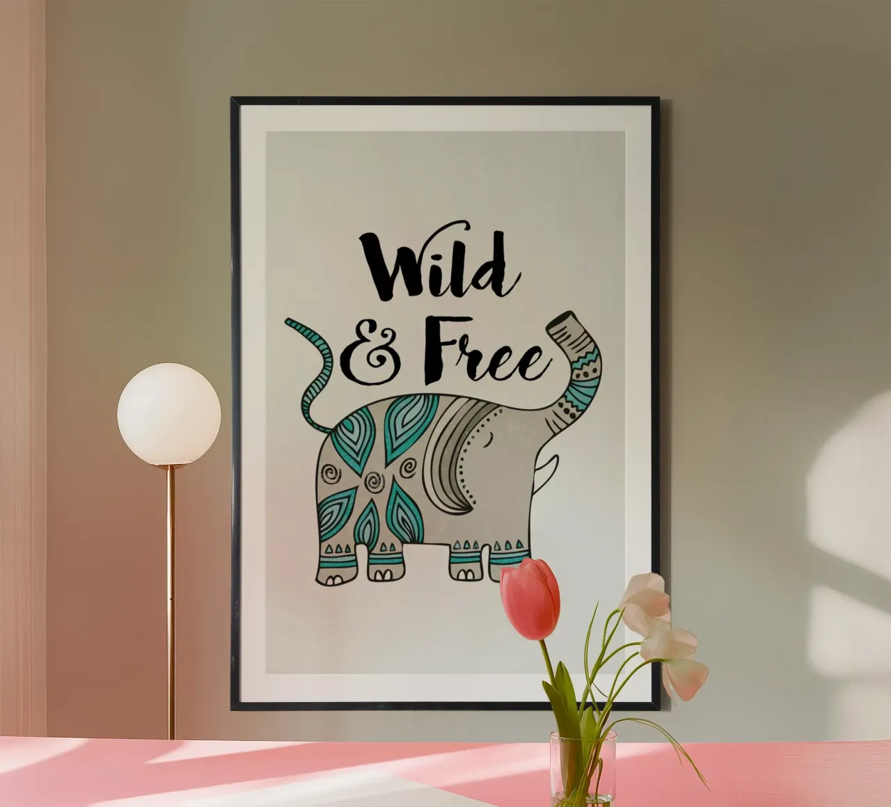 Wild And Free poster con telaio in plastica da Pom Graphic Design