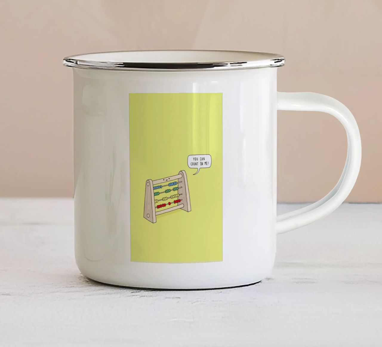 The Ever Reliable Abacus tazza in smalto da Jaco Haasbroek