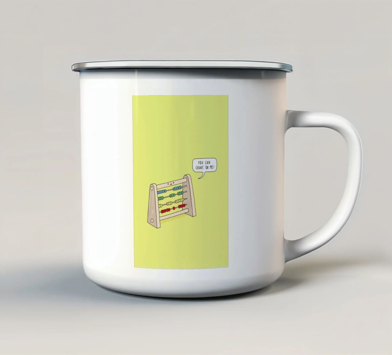 The Ever Reliable Abacus tazza in smalto da Jaco Haasbroek