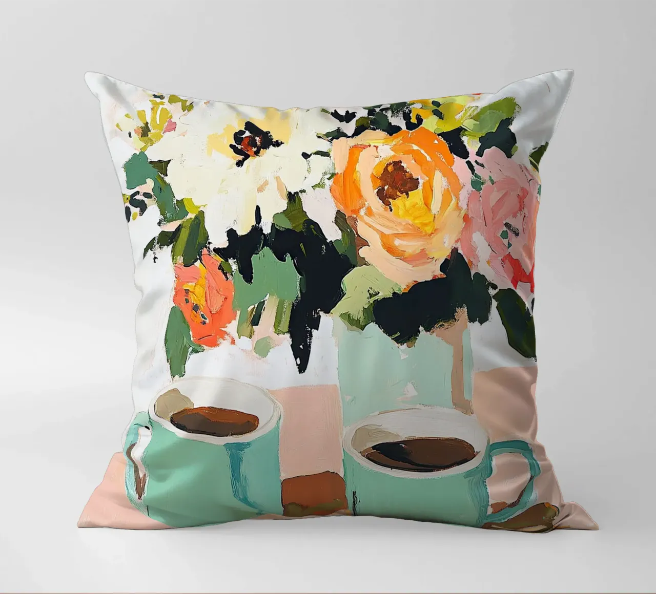 Natura morta caffè fiori fauvismo cucina cuscino da Euphoria Theresa