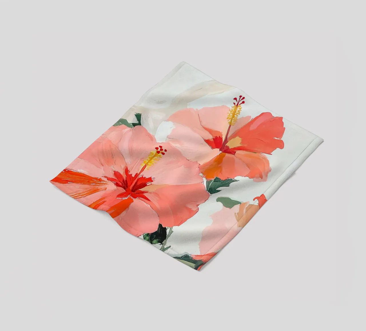 Floreale botanico Ibisco rosso Fauvismo coperta in pile da Euphoria Theresa