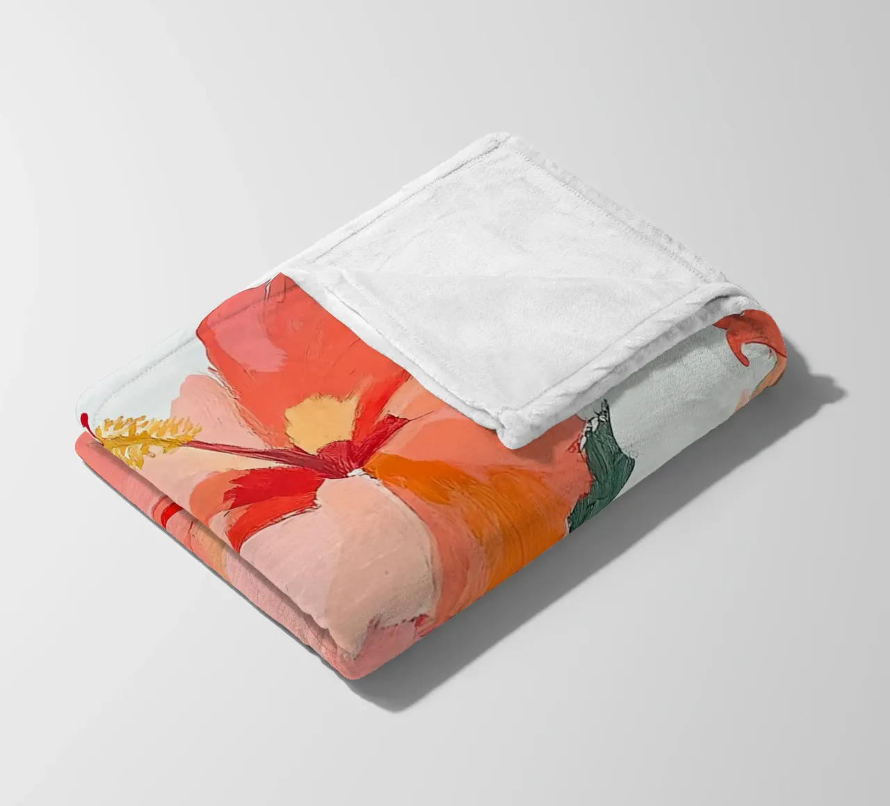 Floreale botanico Ibisco rosso Fauvismo coperta in pile da Euphoria Theresa