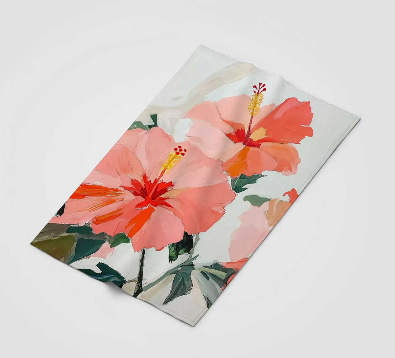 Floreale botanico Ibisco rosso Fauvismo coperta in pile da Euphoria Theresa
