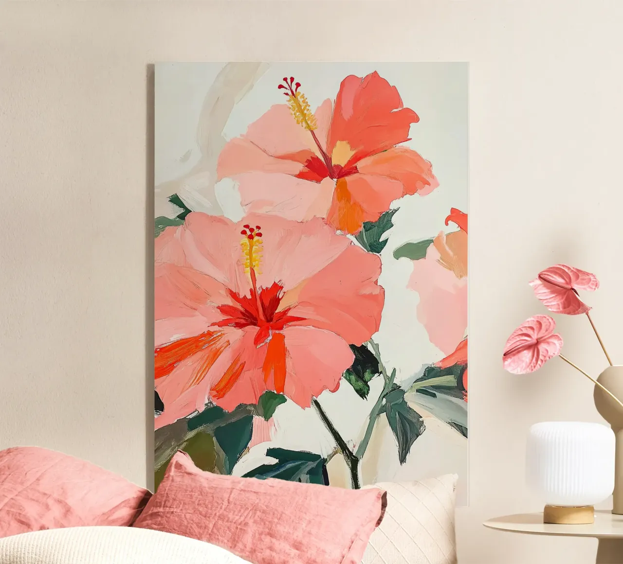 Floreale botanico Ibisco rosso Fauvismo plexiglass da Euphoria Theresa