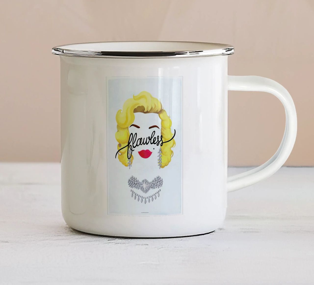 Flawless Marilyn tazza in smalto da Nour Tohme