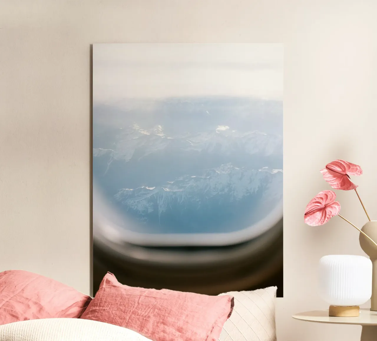 Plane Window View - Alpine Travel Photography alluminio dibond da Raisa Zwart Photography