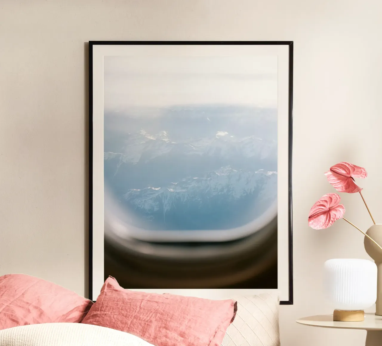 Plane Window View - Alpine Travel Photography poster da Raisa Zwart Photography