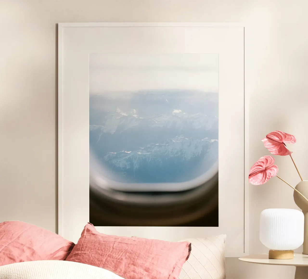Plane Window View - Alpine Travel Photography poster da Raisa Zwart Photography