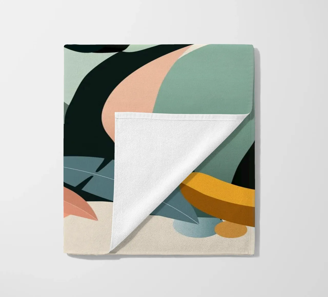 Gorilla orgoglioso con banana in un ambiente tropicale telo mare da namosh