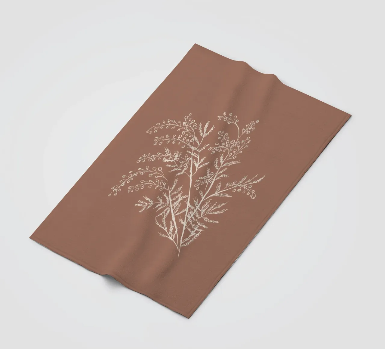 Acacia Branch Mocha Mousse coperta in pile da anisillustration